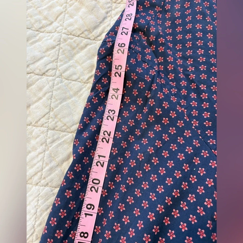 J Crew Classic Untucked Shirt Organic Cotton Navy Floral Men’s XL Button Down